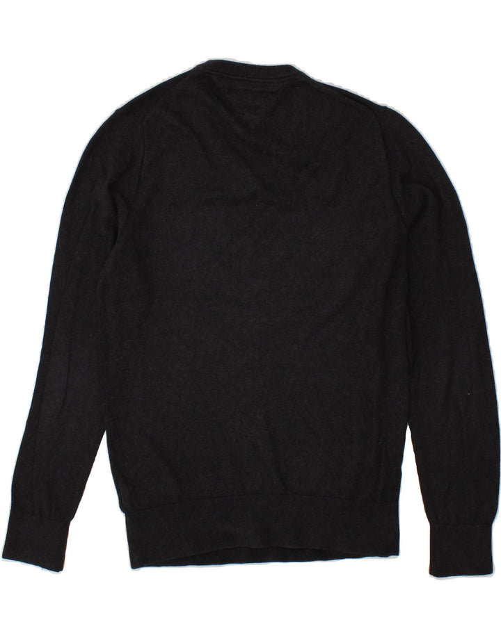 TOMMY HILFIGER Mens V-Neck Jumper Sweater Small Navy Blue Cotton Vintage Tommy Hilfiger and Second-Hand Tommy Hilfiger from Messina Hembry 