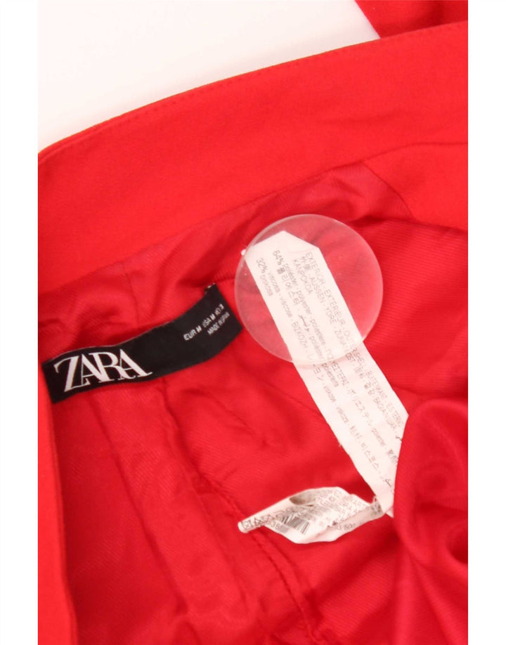 Jaqueta blazer feminina Zara UK 14 poliéster vermelho médio