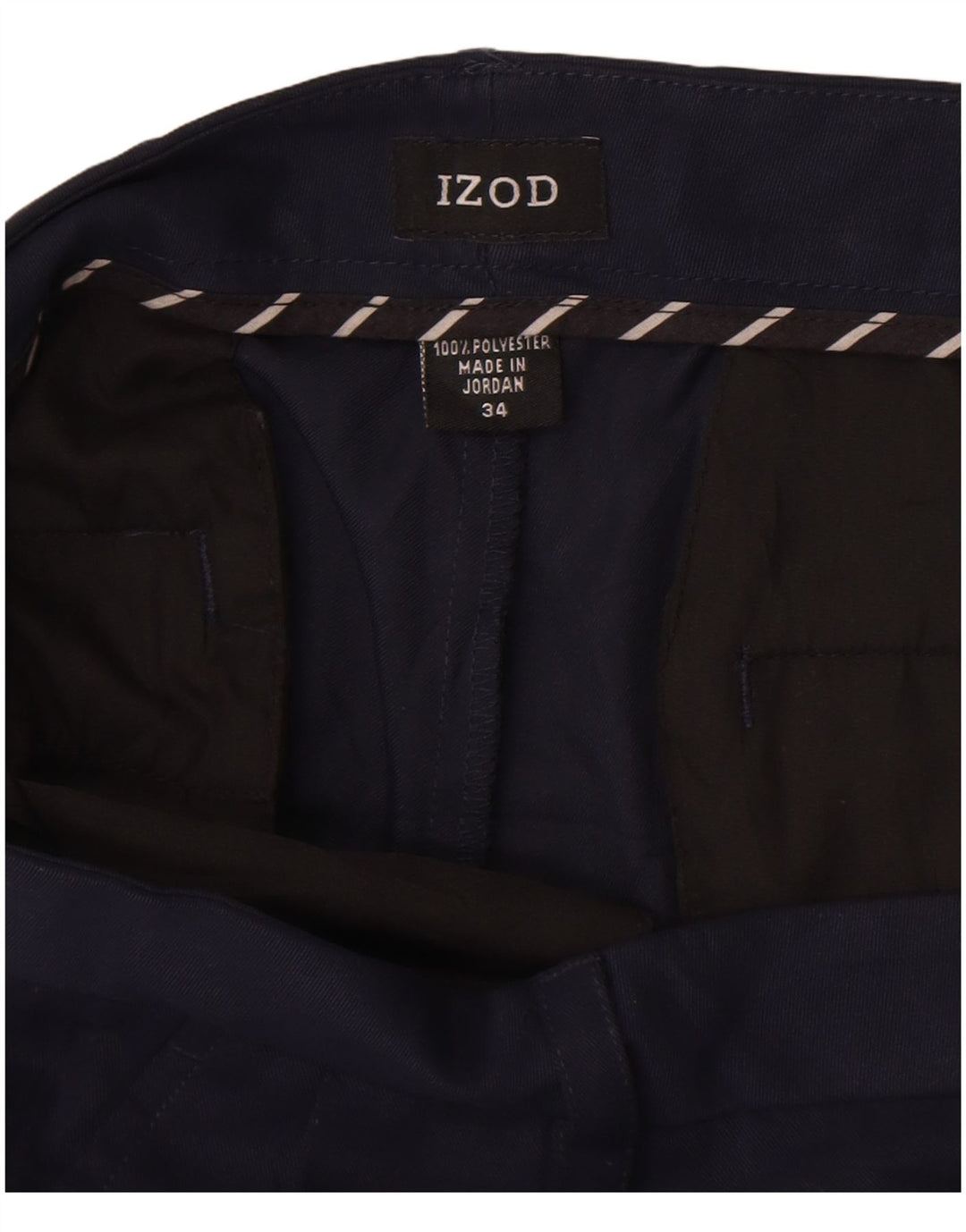 Izod Mens Chino Shorts W34 Grande Poliéster Azul Marinho
