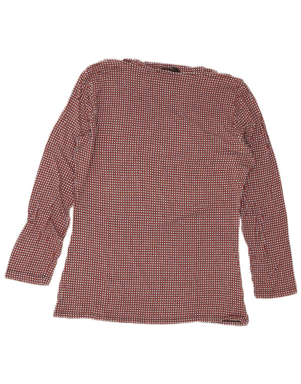 Blusa feminina de fim de semana Max Mara UK 14 média multicolorida geométrica