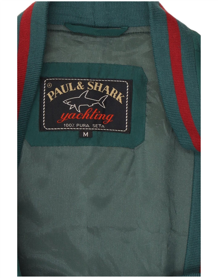 Jaqueta bomber masculina Paul & Shark Yachting UK 38 seda verde média