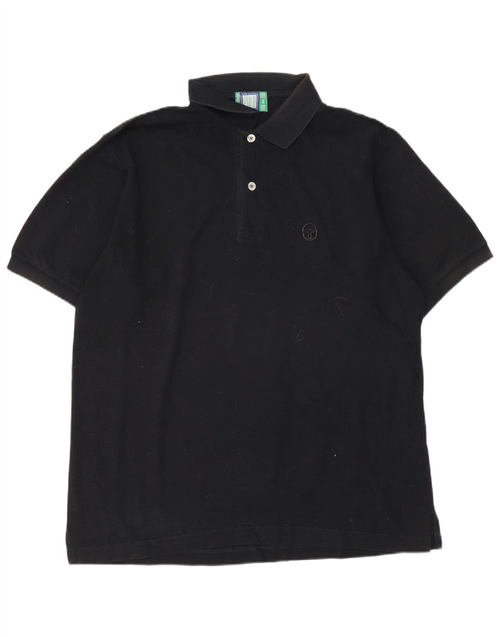 SERGIO TACCHINI Camisa polo masculina grande algodão preto