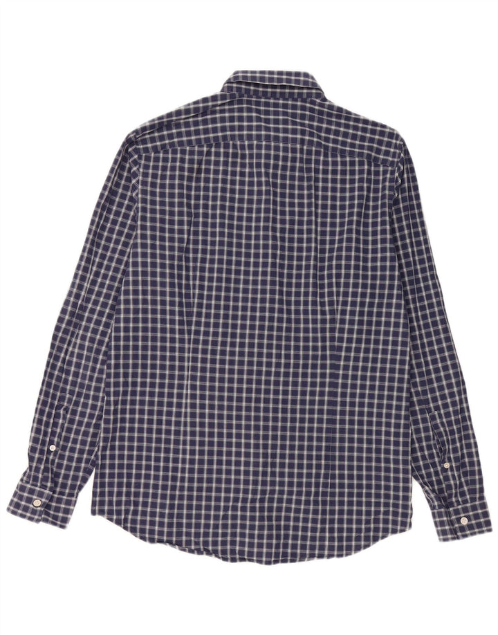 Camisa masculina MICHAEL KORS Slim Fit média xadrez azul marinho
