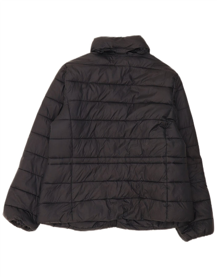 Jaqueta feminina acolchoada com capuz Marks & Spencer Reino Unido 16 grande poliéster preto