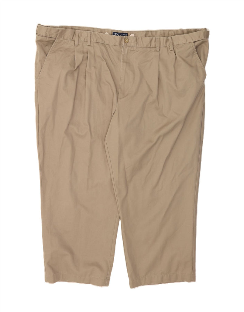 IZOD Mens Classic Fit Pegged Cropped Trousers W48 L25 Beige Cotton Vintage Izod and Second-Hand Izod from Messina Hembry 