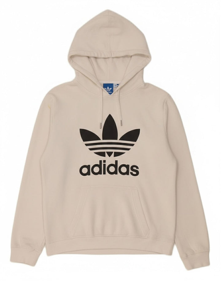 Adidas masculino gráfico moletom com capuz médio algodão branco
