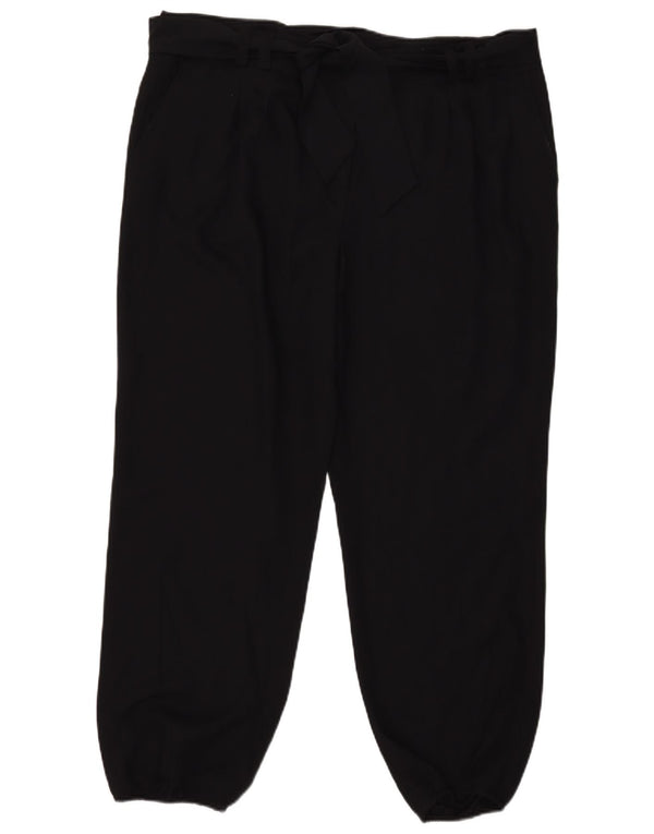 Calça casual feminina de cintura alta Marks & Spencer UK 18 XL W38 L28 azul marinho
