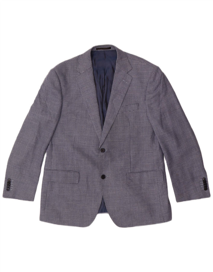 Jaqueta Blazer Curta Masculina Marks & Spencer Reino Unido 42 Grande Azul Houndstooth