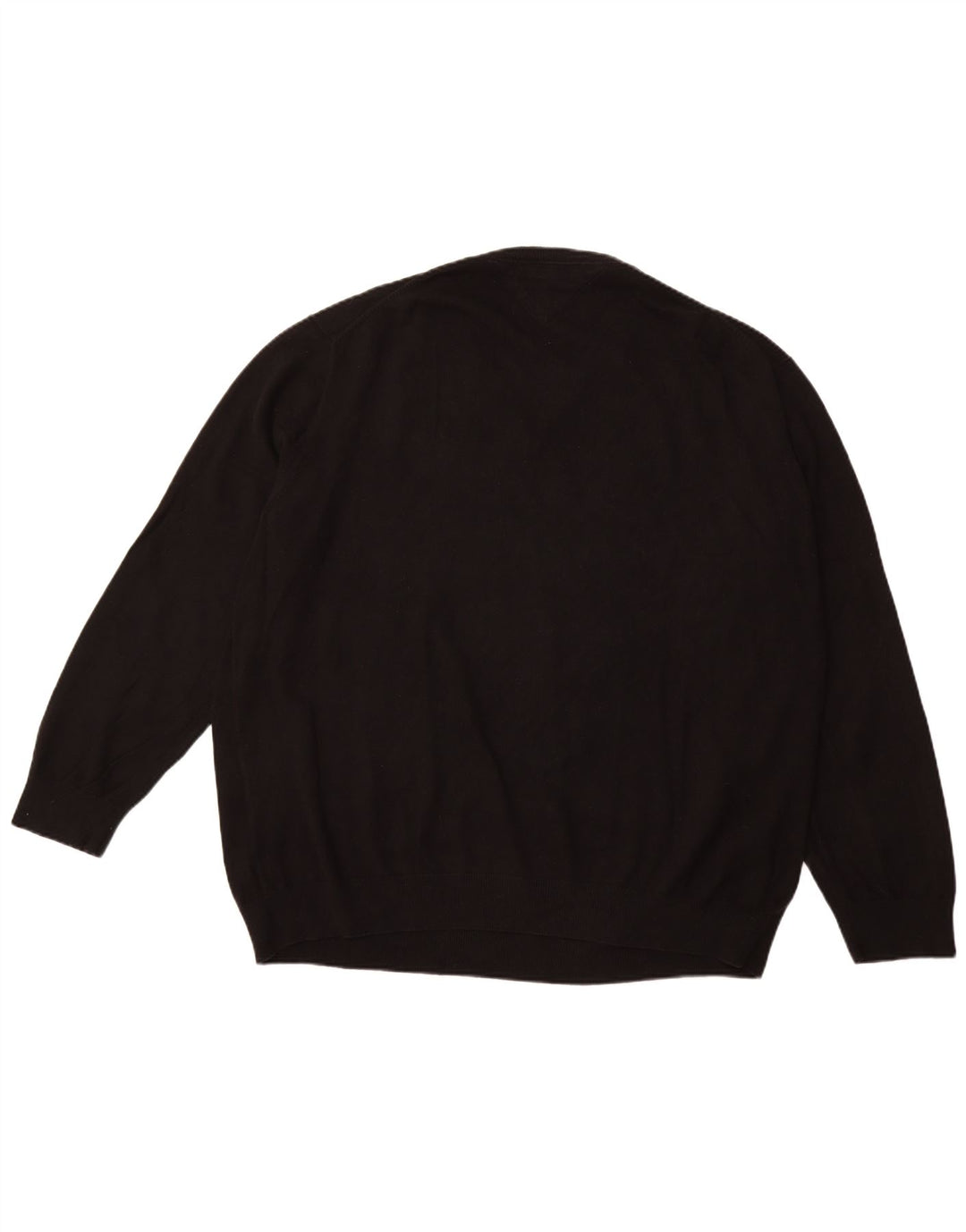 TOMMY HILFIGER Suéter masculino com decote em V 4XL algodão preto