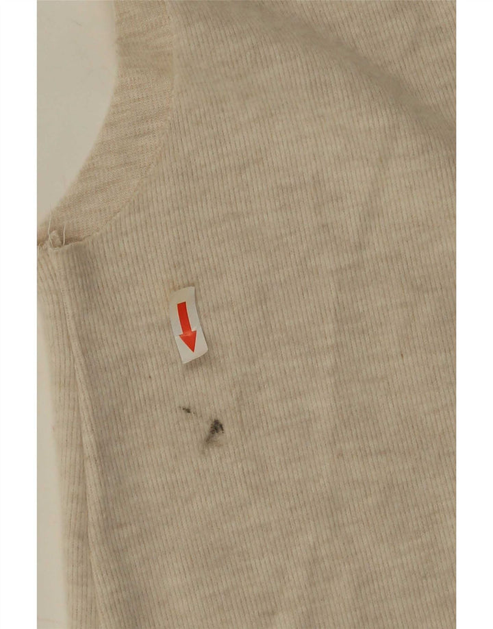 Zara Womens Vest Tank Top UK 14 Grande Poliéster Bege