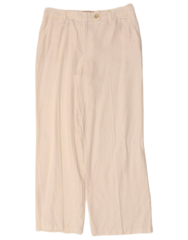 Calça feminina Marks & Spencer Per Una Chino UK 10 pequena W30 L28 branco