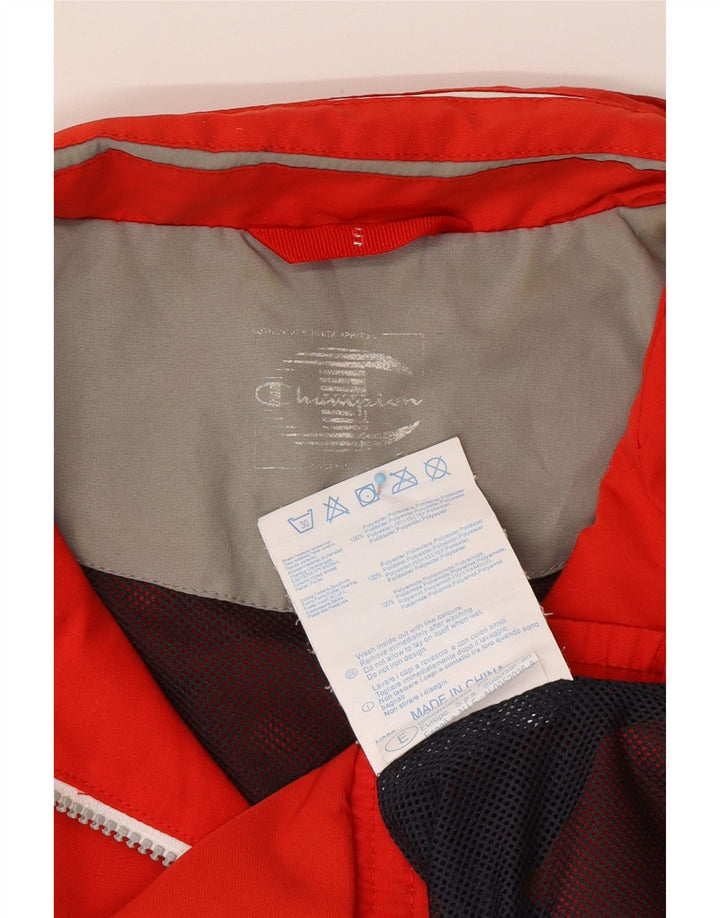 CHAMPION Mens Treino Top Jaqueta Pequena Poliéster Colorblock Vermelho