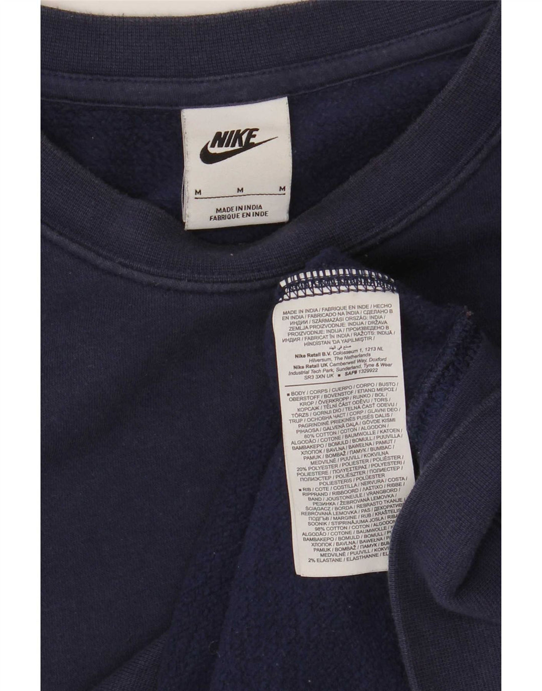Moletom gráfico masculino Nike Jumper médio azul marinho algodão