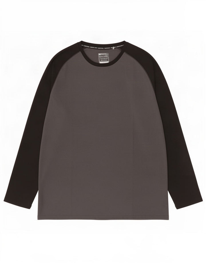 Mountain Warehouse Masculino IsoCool Top manga comprida 2XL cinza colorblock