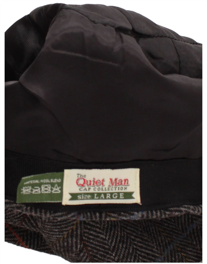 Boné liso vintage masculino grande cinza espinha de peixe clássico
