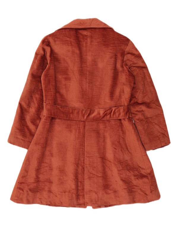Sobretudo de veludo feminino vintage UK 10 pequeno marrom