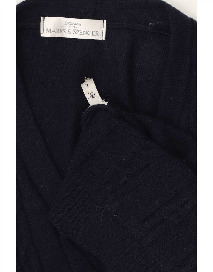 Suéter cardigã masculino Marks & Spencer grande azul marinho