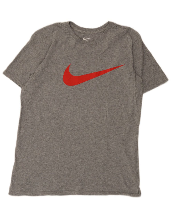 Camiseta masculina Nike Athletic Cut Graphic Top cinza médio algodão