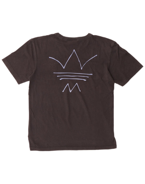 ADIDAS Mens Graphic T-Shirt Top Pequeno Algodão Preto
