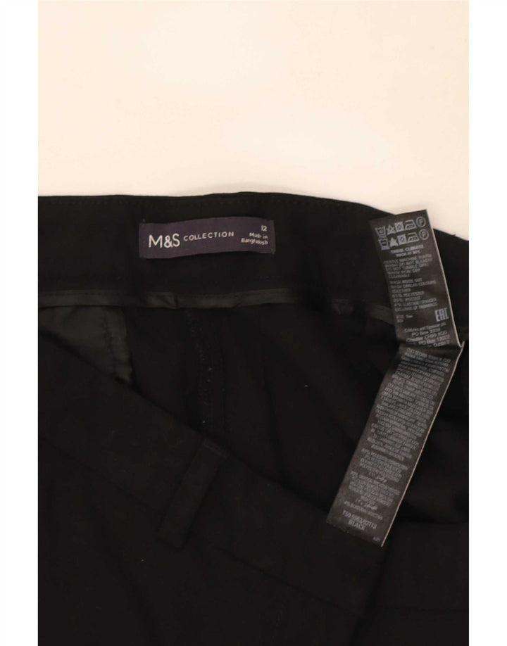 Calça feminina Marks & Spencer Crop Suit Reino Unido 12 Médio W30 L25 Preta