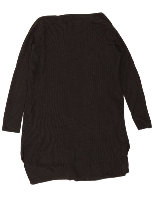 Marks & Spencer Suéter feminino Longline Open Cardigan Reino Unido 16 Grande Preto