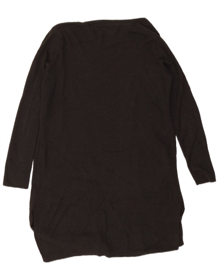 Marks & Spencer Suéter feminino Longline Open Cardigan Reino Unido 16 Grande Preto