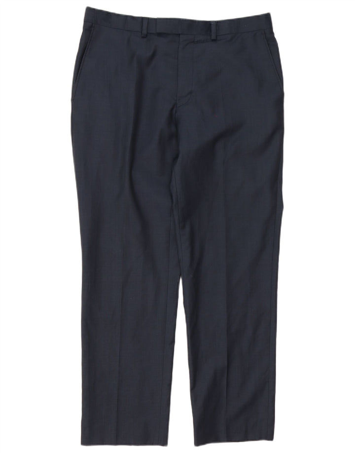 Calça masculina Marks & Spencer Autograph Straight Suit W34 L29 Azul marinho
