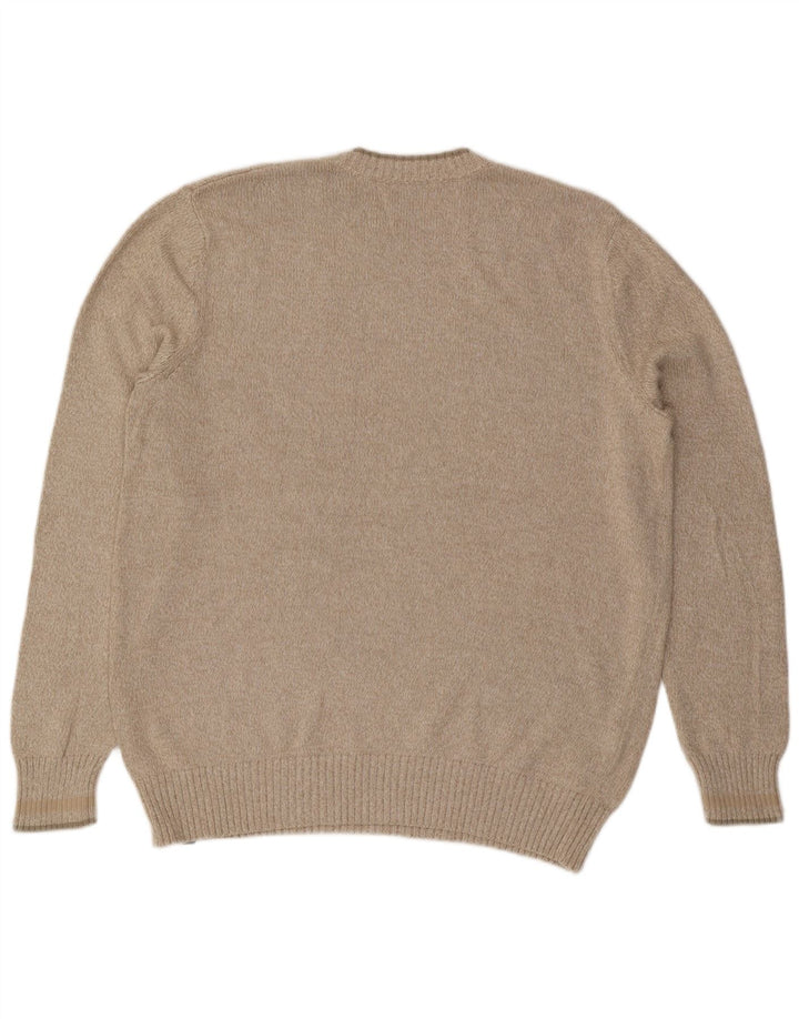 EDDIE BAUER Suéter masculino com gola redonda XL algodão bege