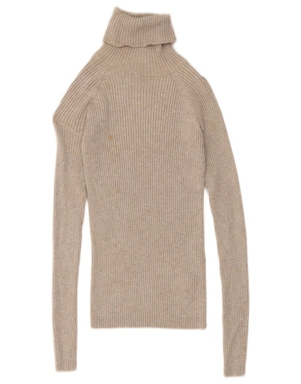 Top feminino Zara manga comprida UK 8 pequeno viscose cinza