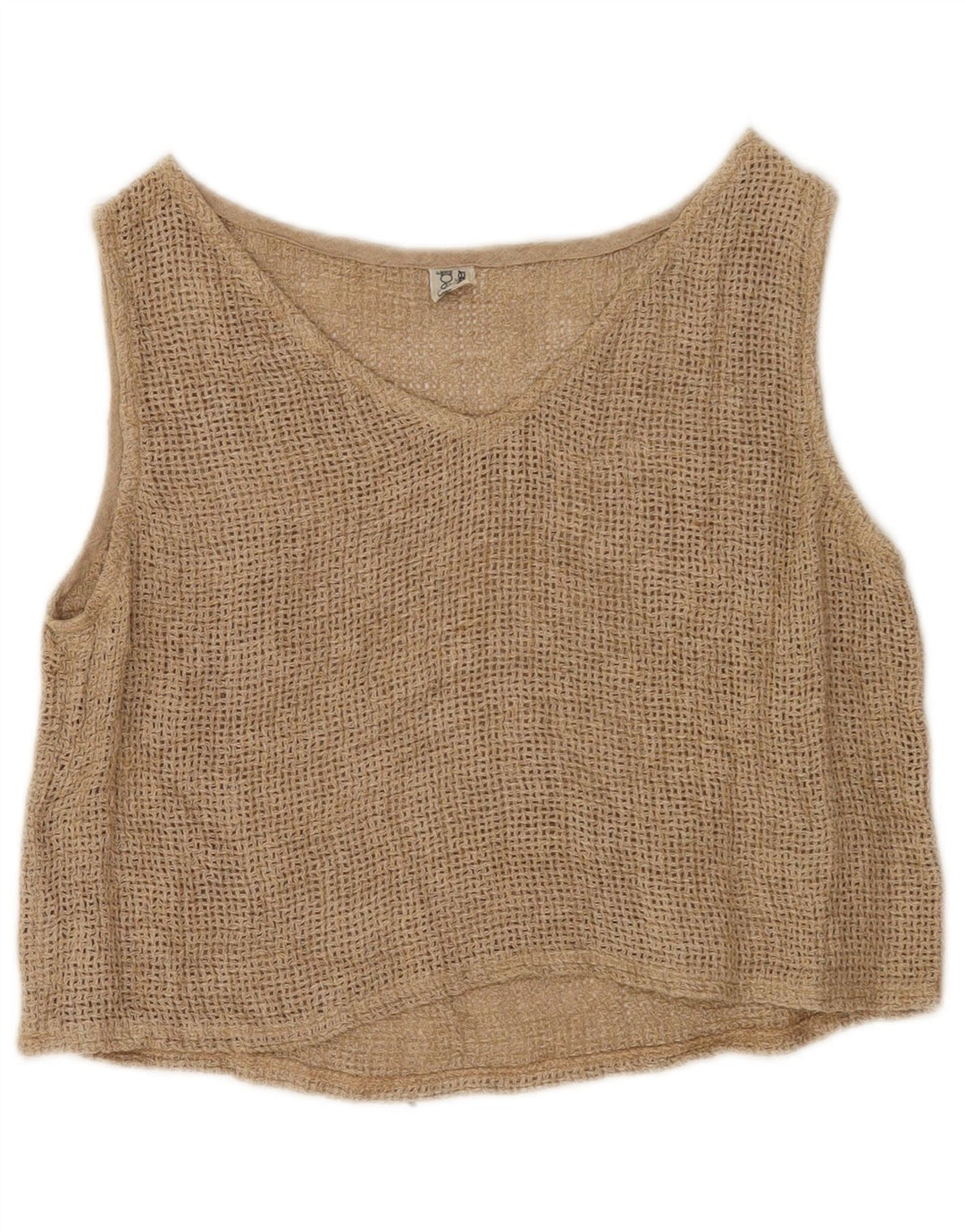 Conjunto feminino vintage transparente com 1 botão e 2 peças Reino Unido 12 bege médio