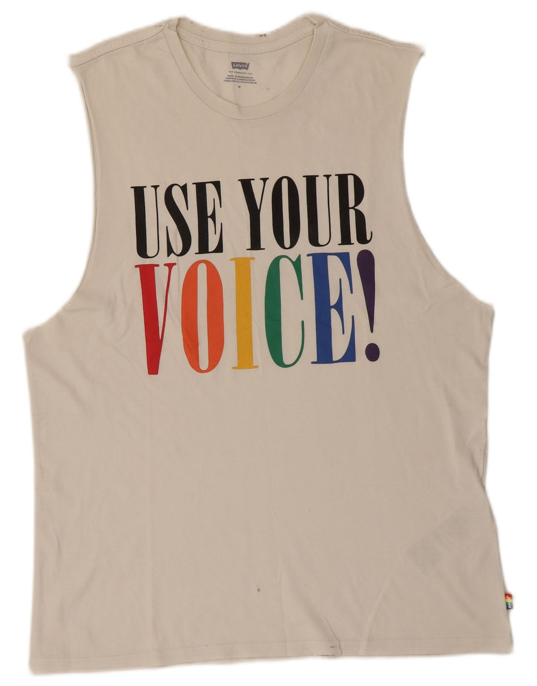 Colete gráfico masculino LEVI'S Top médio de algodão branco