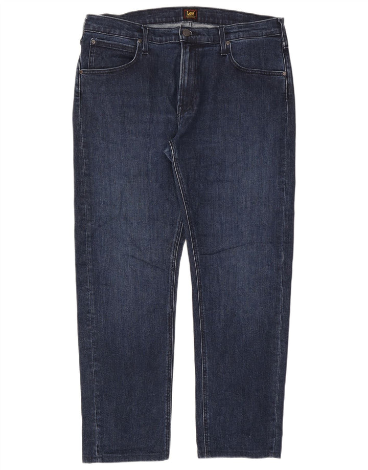 Lee Mens Straight Jeans W36 L32 Azul Algodão