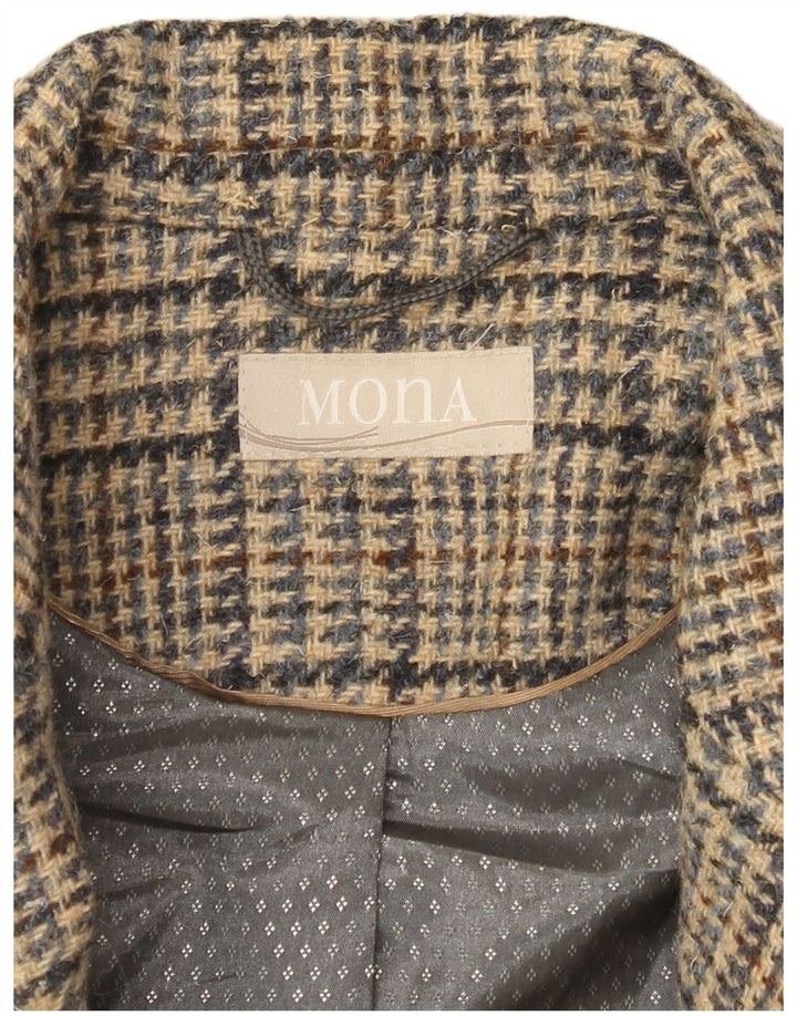 Jaqueta blazer feminina Mona com 4 botões Reino Unido 14 grande marrom houndstooth