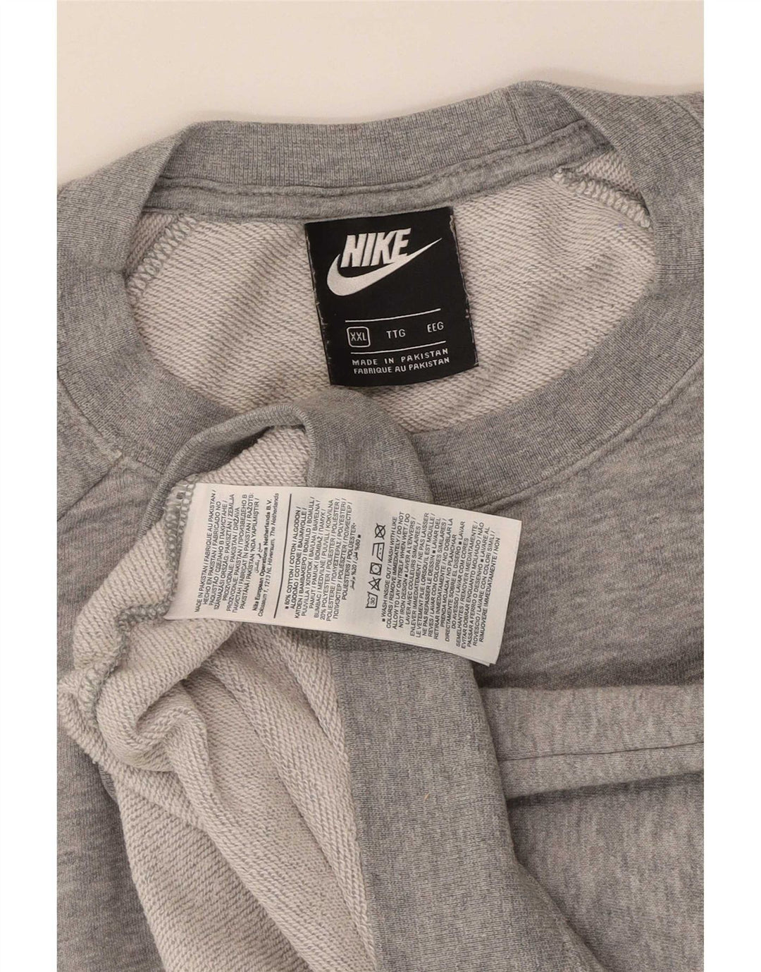 Nike feminino oversized moletom jumper UK 20 2XL cinza manchado algodão