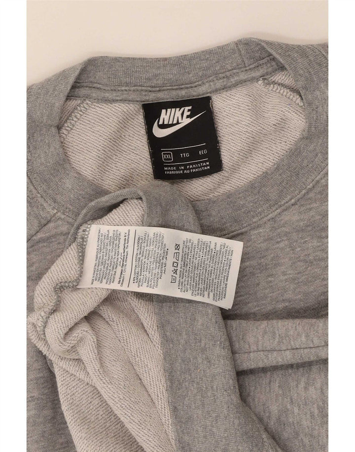 Nike feminino oversized moletom jumper UK 20 2XL cinza manchado algodão