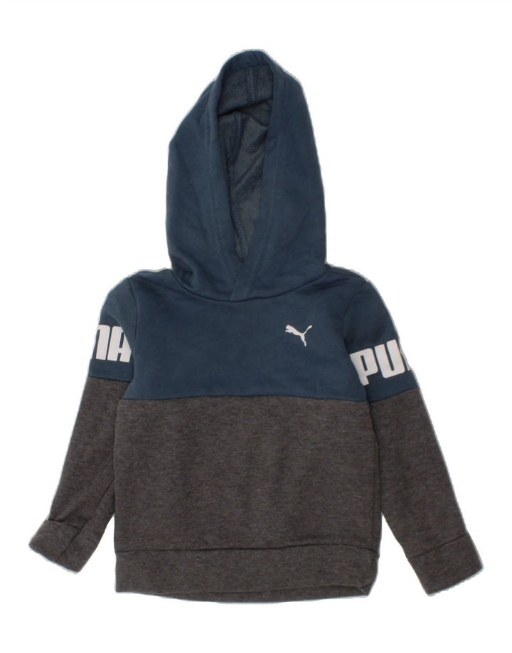 PUMA Baby Boys Graphic Hoodie Jumper 18-24 Months Grey Colourblock Cotton Vintage Puma and Second-Hand Puma from Messina Hembry 