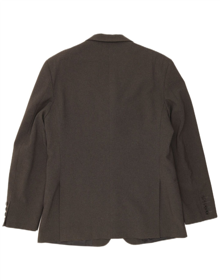 Jaqueta Blazer Sisley Masculina com 4 Botões IT 50 Grande Poliéster Cinza