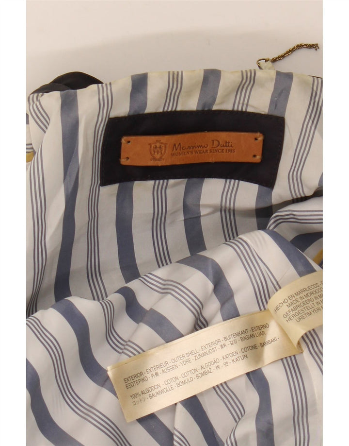 Trench Coat feminino Massimo Dutti UK 12 médio algodão azul marinho