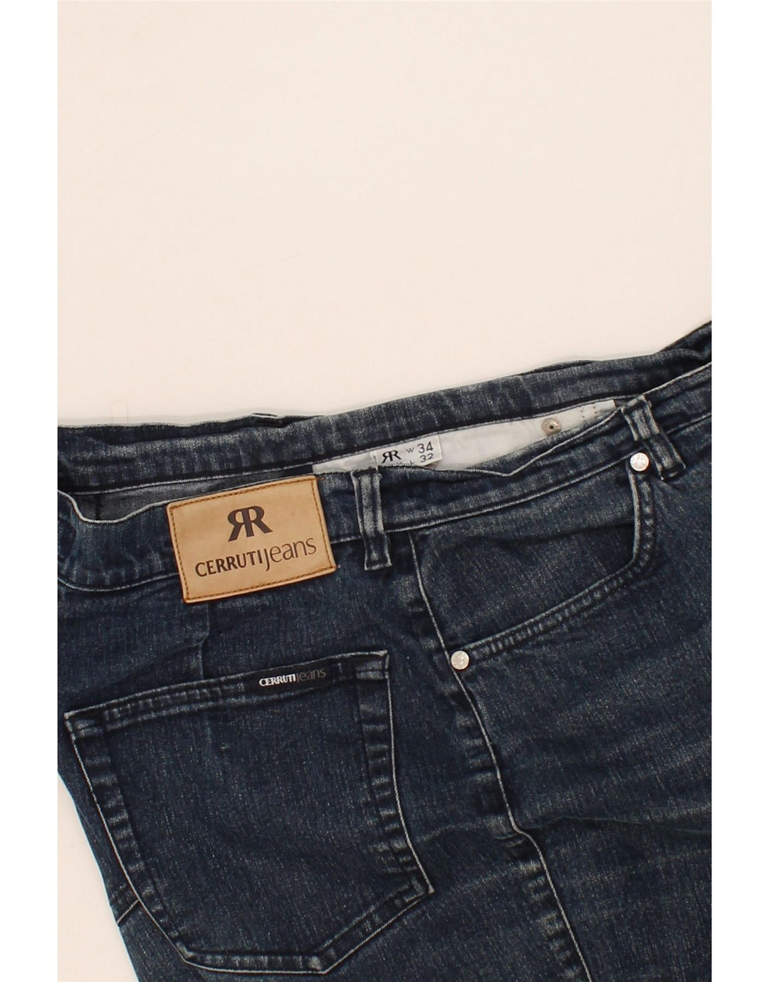 CERRUTI Womens Tapered Jeans W34 L29 Navy Blue Cotton Vintage Cerruti and Second-Hand Cerruti from Messina Hembry 