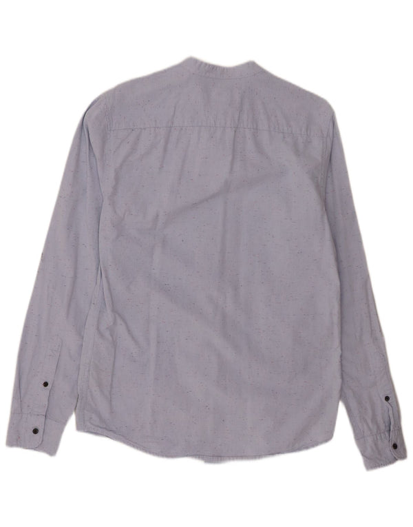 Camisa masculina Scotch & Soda de algodão manchado azul médio