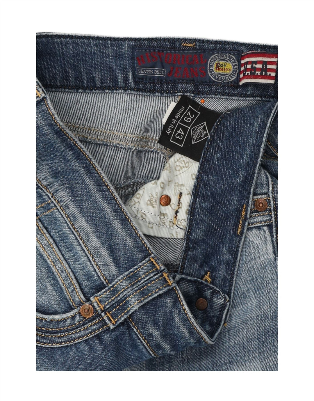 ROY ROGERS Jeans retos femininos W29 L30 algodão azul