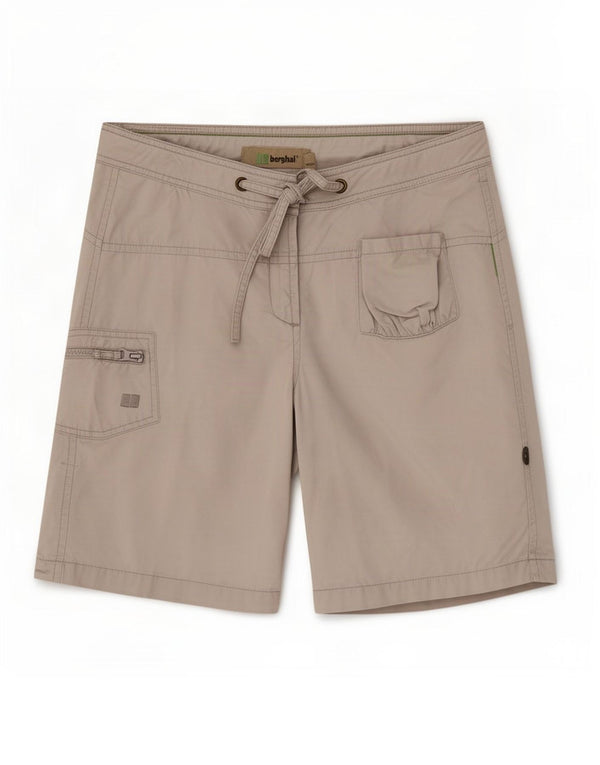 Shorts cargo feminino Berghaus UK 8 pequeno W28 algodão cinza