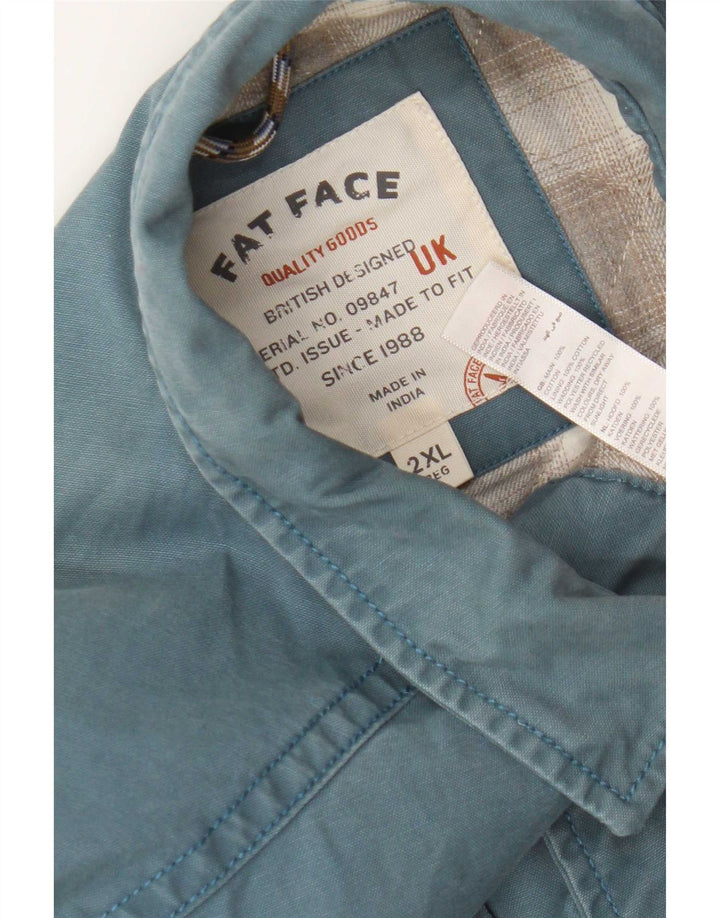 Camisa masculina de lenhador Fat Face 2XL algodão azul