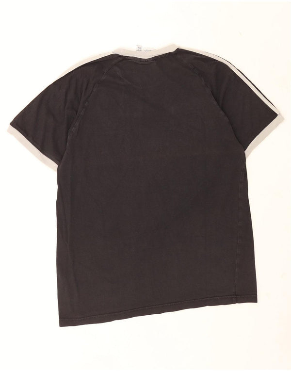 Adidas Mens Camiseta Top Grande Algodão Preto