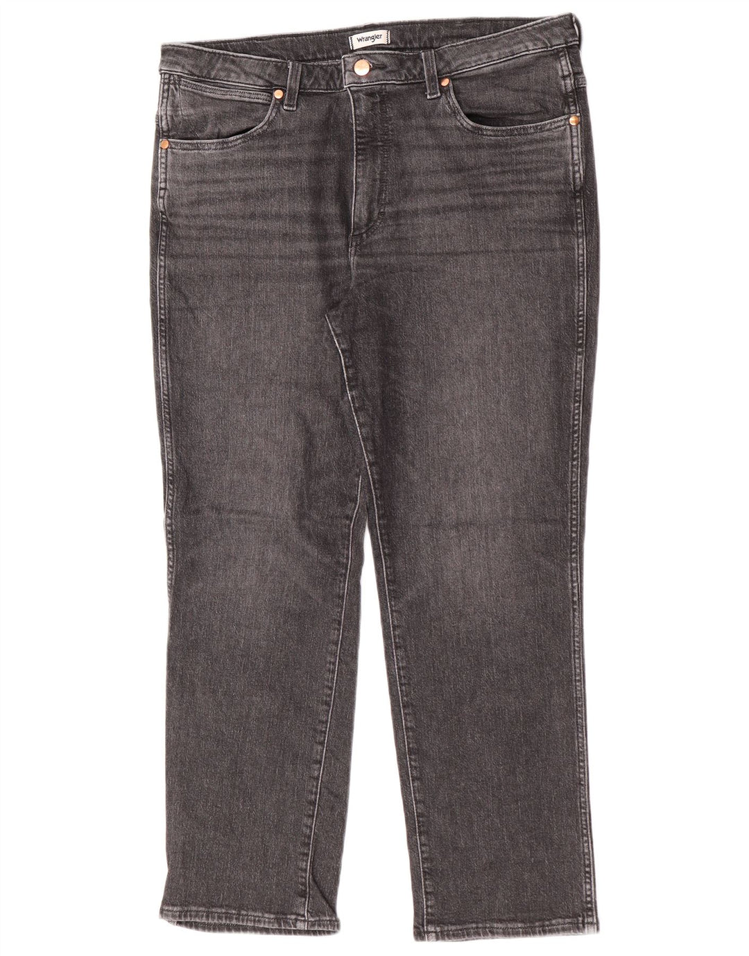 Wrangler Masculino Wild West Straight Jeans W33 L28 Algodão Cinza