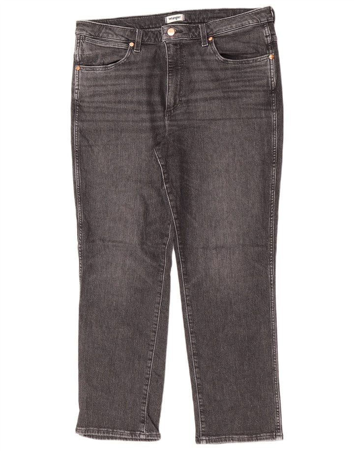 Wrangler Masculino Wild West Straight Jeans W33 L28 Algodão Cinza
