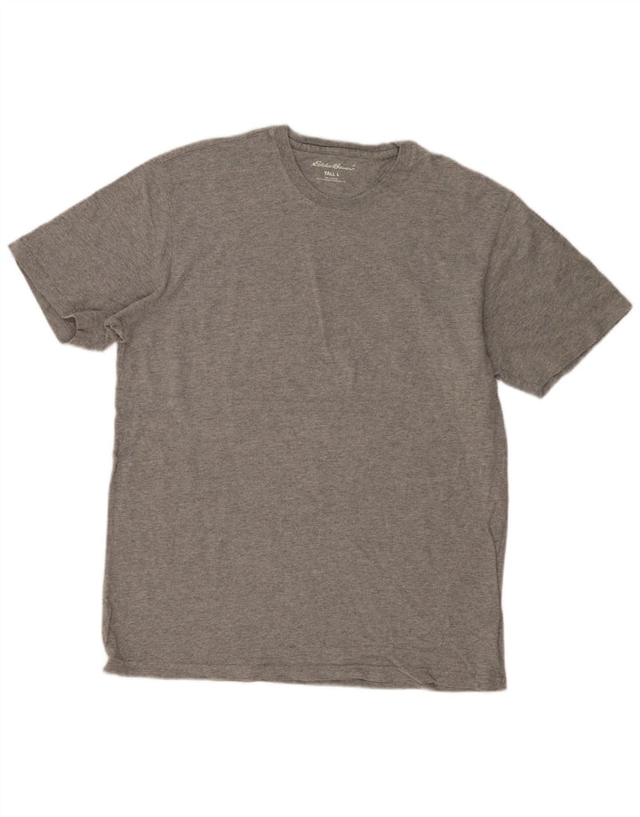 Camiseta masculina Eddie Bauer alta grande algodão cinza