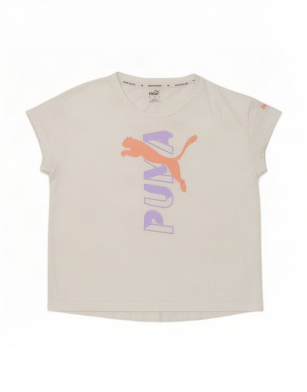 Puma Camiseta Feminina Oversized Graphic Top UK 10 Pequeno Poliéster Branco