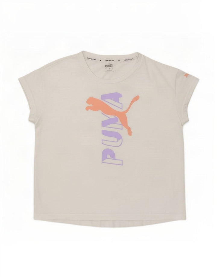 Puma Camiseta Feminina Oversized Graphic Top UK 10 Pequeno Poliéster Branco