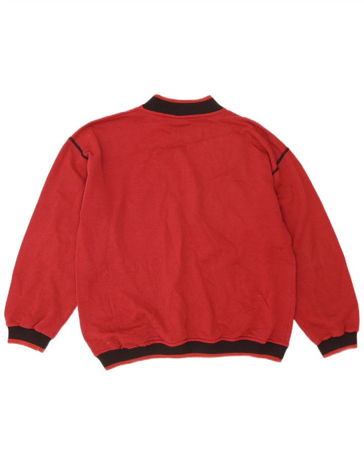 Moletom gráfico masculino vintage jumper médio vermelho algodão colorblock